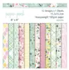 Material de papel de fundo para diário de mão Papel 6 polegadas Álbum de fotos DIY Papel de fundo face única -12 figuras * 1/conjunto de cartões mais vendido transfronteiriço