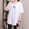 2026 Camiseta de Manga Corta Holgada Verano Nueva Talla Grande Ropa para Mujer Longitud Media Cubre el Vientre Adelgazante Top Elegante