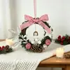 Adornos de Campanillas Pequeñas de Navidad, Decoración de Escena de Piña de Árbol de Navidad con Lazo de Terciopelo, Suministros Decorativos Pequeños Colgantes