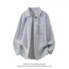 2026 Comercio Exterior Camisa de Manga Larga a Cuadros Estilo Retro Japonés Unisex Holgada Versátil Camisa Chaqueta Ropa de Hombre
