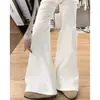 Jeans Acampanados Blancos para Mujer 2025 Nuevo Talla Grande Gorditas mm Aspecto Adelgazante Cintura Alta Sueltos Pierna Recta Acampanados