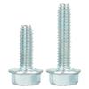 Tornillos Autoperforantes Galvanizados con Brida y Dientes Triangulares, Superficie Hexagonal Exterior en Forma de Cruz, Tornillos Autoperforantes Autoblocantes con Dientes Triangulares