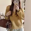 Traje Elegante de Outono Estilo Coreano: Conjunto de Duas Peças para Mulheres: Suéter Tricotado com Camiseta de Mohair Vazada com Decote V