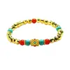 Pulsera de Perlas Láser Doradas Ai Yu Pulsera de Ágata Roja Joyería Estilo Étnico Fuente Mayorista para Transmisiones en Vivo S6032909