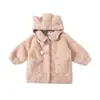 Suéter grueso con forro de polar para niñas, nuevo estilo otoño/invierno, abrigo grueso con forro de piel sintética para bebé niña, ropa exterior para niños
