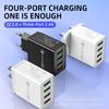 Cabezal de carga multipuerto 4USB Cabezal de carga rápida para teléfono móvil de 18 W QC3.0 + 3U2A Cargador de viaje estándar europeo y americano estándar británico