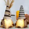 Muñeco luminoso sin rostro de café transfronterizo, adorable bolsita de café tejida con adornos de duende luminoso Rudolph.