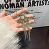 Pendientes de Plata de Ley 925 con Aguja, Elegantes Borlas de Estrella, Colgantes de Oreja Simples de Alta Calidad para Adelgazar la Cara, Pendientes de Estrella de Cinco Puntas con Borla de Nueva Llegada