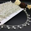 Accesorios Metálicos de Cadena de Perlas, Cadena de Pedrería, Joyería DIY, Flor de Pedrería Cosida a Mano, Cadena de Garras, Accesorios para Ropa