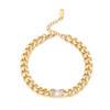 Pulsera Nueva de Acero Inoxidable al Por Mayor Pulsera de Circonita Hip Hop para Niñas Nicho Fresco Mujeres Pareja Pulsera de Acero Titanio para Hombres