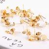 Pin para oreja de cabeza plana 6mm 8mm retención de color chapado en oro real 18K pin para oreja que no se decolora material para accesorios de joyería para aretes DIY