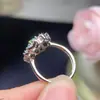 Anillo de esmeralda natural piedra principal cristalina 4*6mm anillo de valor viviendo sin elegir circunferencia del dedo incrustación de plata s925
