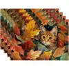 Amazon Halloween Acción de Gracias Manteles Individuales Calabaza Hoja de Arce Manteles Individuales Pavo Otoño Decoración de Mesa Manteles Individuales Resistentes al Calor
