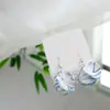Nuevos Pendientes de Cerámica Azul y Blanco Estilo Chino Jingdezhen, Pendientes de Plata 925 Estilo Antiguo de Alta Gama, Lujo Accesible y Pendientes de Alta Gama