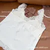 Novedad de Primavera Más Vendida Estilo Retro Tirantes de Encaje para Mujer con un Toque de Lujo, Color Sólido Hielo Seda Cómodos Pantalones Largos Tirantes para Mujer