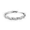 Anillo Diamante Mobius para Mujer Nicho Lujo Ligero Zircón Anillo Abierto para Dedo Anillo de Dedo de Moda Fresco Twist de Azúcar
