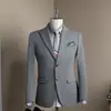 Traje Casual de Lujo Coreano de Dos Botones, Corte Slim para Hombre, para Bodas y Padrinos, Traje con Solapa de Muesca