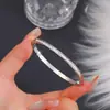 Pulsera de Acero Inoxidable 304 que no se decolora Venta Caliente Transfronteriza de Moda Versátil con Incrustaciones de Diamantes para Mujer Vacío Oro 18K
