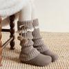 Botas y Calcetines de Algodón para Niños, Lindos Lazos de Bola, Calcetines de Felpa con Encaje Lolita, Cubrepiernas de Otoño e Invierno para Niñas Coreanas