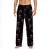 Pantalones de pijama casuales con cordón para hombre y mujer con estampado de dibujos animados para parejas, pantalones caseros personalizables
