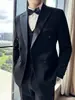 Terno Smoking para Noivo Masculino Slim Fit Padrinhos Casamento Vestido Formal Casual de Negócios Lapela Terno Pequeno