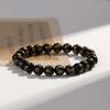 Explosión de Sonido al Agitar Ónice Negro Natural Pulsera de Mantra de Seis Caracteres Pulsera de Ónice Bronceada para Hombre Pulsera de Rosario de Cuentas para la Mano