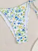 2025 Conjunto de Bikini Sexy de Dos Piezas con Tirantes para Aguas Termales, Tendencia Americana y Europea, Comercio Exterior Transfronterizo, Amazon, Estampado