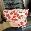 Nicho Ins Bolsa Cosmética Cereza Dulce Gran Capacidad Portátil Bolsa de Aseo Emulsión Acuosa Bolsa para Guardar Brochas de Maquillaje Forro para Mujeres