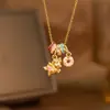 Nuevo Collar Colgante de Estrella con Lazo y Borla Estilo Hada Moda Femenina Simple de Gama Alta Lujo Ligero Cadena para Clavícula