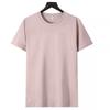 Camiseta CVC de algodão penteado plus size, manga curta, cor sólida, solta, manga meia-manga, base, camiseta masculina, camiseta publicitária, atacado
