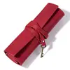 Nova Estojo de Caneta Estilo Vintage em Couro Crazy Horse da Amazon, Papelaria Artística, Bolsa para Armazenamento de Pincel, Lápis e Caneta-tinteiro, Couro Genuíno