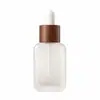 Frascos Dispensadores de Cosméticos de Pronta Entrega do Fabricante, Frascos Quadrados Planos Transparentes em Forma de U, 30ml 50ml, Materiais de Embalagem para Beleza e Skincare