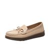 Zapatos blancos casuales ZHR Zapatos de mujer de suela gruesa Zapatos de frijoles Zapatos de cuero pequeños estilo británico Mocasines Zapatos de mujer Zapatos de suela blanda Pies no cansados