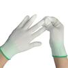 Guantes recubiertos de PU blancos libres de polvo, fábrica electrónica, antiestáticos, guantes de trabajo, guantes recubiertos de PU al por mayor