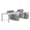 Mesa e Cadeira Modernas para Escritório Combinação de Mesa Simples para Quatro Pessoas Estação de Trabalho para Funcionários Tela de Empresa Moderna para Escritório