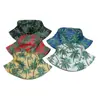 Sombrero de Sol de Playa de Verano Estampado de Palmera Tropical Sombrero de Cuenca Vacaciones Casual Versátil Sombrero de Sol Sombrero de Pescador Transfronterizo