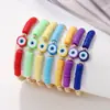 Pulsera de Ojo de Diablo Transfronteriza Moda Bohemia Color Arcoíris Cerámica Suave Pulsera Set de 7 Piezas para Mujer Venta al por Mayor