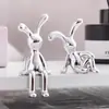 Adornos de Conejo de Orejas Largas Electrochapados Modernos Nórdicos, Lujo Ligero de Gama Alta para Coche, Sala de Estar, Decoración Moderna para el Hogar, Textiles para el Hogar