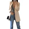 Wish Amazon 2025 Moda Europea y Americana Solapa Cárdigan Delgado Elegante Chaqueta de Traje para Mujer