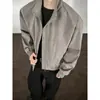 Coleção de Primavera MR JIANYI: Tie-dye, design com ombros caídos, gola de PU, jaqueta de couro, vestuário de trabalho casual de negócios, peça externa de couro masculina