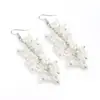 Pendientes de Cristal Natural Popular Europeo y Americano Pendientes de Borla Yoga DIY 7 Colores Pendientes Largos para Mujer
