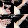 Pulsera de anillo de perla con diamantes completos, temperamento femenino, diseño de nicho simple y frío, retro, ligero, de lujo, pulsera de alta calidad, joyería
