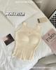 Chaleco térmico de seda de morera suéter de lana para mujer con almohadilla en el pecho tirantes espalda descubierta ropa interior ropa exterior top con forro polar ropa interior térmica