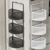 Estante de almacenamiento para cocina, para uso doméstico, para artículos de cocina cotidianos, especias, cebollas, jengibre y ajo, multicapa, diseño de montaje en pared sin perforación