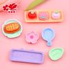 Bandeja Color Tronco Vintage Madera DIY Accesorios Resina Casa de Muñecas para Familia Macarons Micro Bandeja de Madera