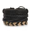 Pulseira masculina de couro com contas quente transfronteiriça AliExpress, pulseira de combinação tecida da moda, conjunto, atacado no local