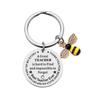 Nuevo llavero de acero inoxidable Llavero de abejita accesorios transfronterizos regalo llavero de metal con letras