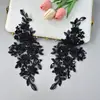 Lentejuelas de Perlas Multicolor, Encaje con Bordado Floral, Parche Decorativo para Vestidos, Trajes y Equipaje