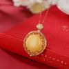 Yilu plata S925 plata esterlina chapado en oro cera de abeja chino retro auspicioso Ruyi colgante de sobre hueco colgante de plata de fideo de huevo