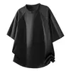 Atacado Transfronteiriço Novas Camisas de Manga Curta de Verão para Homens, Camisas de Seda Gelada Soltas com Gola Redonda, Camisas de Manga Curta Desconstruídas
